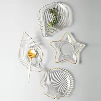 在飛比找樂天市場購物網優惠-米諾清新海洋貝殼系列無鉛水晶玻璃碗海螺造型盤點心盤網紅沙拉盤