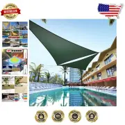 Versatile 16' Green HDPE Sun Shade Sail - Breathable, Waterproof & UV Stabilized