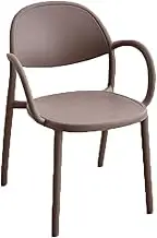 2pcs Dining Chair Plastic Backrest Chair Home Living Room Chair Stackable Storage Kitchen Chair with Armrests for Kitchen Balcony Cafe