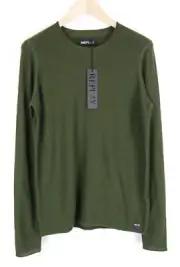 REPLAY Men Sweatshirt S Green Wool Blend Long Sleeved Casual Pullover
