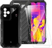 Printed TPU Case + 2-Pack Tempered Glass Screen Protector Compatible with Ulefone Power Armor 18, Artistic Slim Shockproof Cover, Anti-Scratch, Full Protection