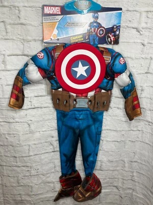 NEW Marvel Captain America Muscle Chest Costume-size 3T/4T