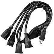 4 Way Power Splitter - 1 to 4 Extension Cord Splitter, 3 Foot Extension Cord,...