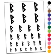 Norse Viking Dwarven Rune Letter B Temporary Tattoo Water Resistant Set
