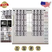 Stunning 63in Blackout Curtains Set - Geometric Modern Thermal Drapes 2 Panels