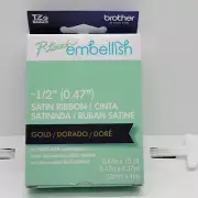 BROTHER P-TOUCH 1/2" LABEL GOLD ON NAVY BLUE