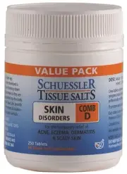 Schuessler Tissue Salts Skin Disorders Comb D Tablets 250 Tablet