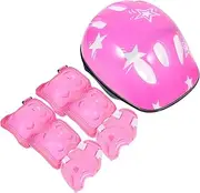 Safety Helmet Kit for Boys and Girls 7pcs Protective Gear Set Elbow Pads Knee Guards Hand Protectors Skating Supplies for Boys Girls