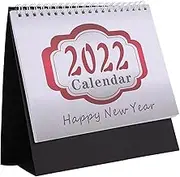 Tofficu 2022 Yearly English Calendar Desk Calendar Memo Smooth Paper Calendar Black Foot