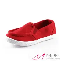 在飛比找momo購物網優惠-【MOM】韓版休閒舒適帆布鞋 懶人樂福鞋 親子童鞋(紅)