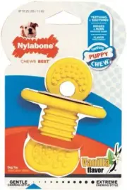 Dog, Nylabone Puppy Teether Chew Toy Small Vanilla Flavor (1 count)