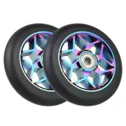 2 Pcs 110mm Scooter Wheels Pu Wheels Thick Stunt Car Wheels with Bearings(B D8J1