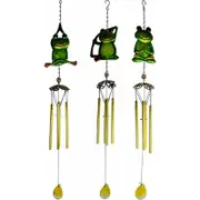 Wind Chime - Glass & Metal Yoga Frog