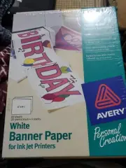 Avery White Banner Paper Ink Jet Printers NIB