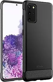 JETech Slim Fit Case for Samsung Galaxy S20 Plus 5G (2020), Thin Phone Cover with Shock-Absorption and Carbon Fiber Design (Black)