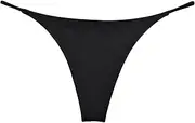 [YiZYiF] Women's Bikini Briefs Solid Color Swimwear Thong Low Waist Solid Hipster Swimsuit Bottom