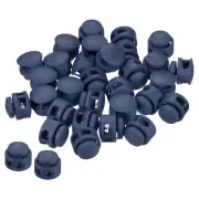 Cord Locks, 30 Pack Round Spring Toggle Stopper, Navy Blue