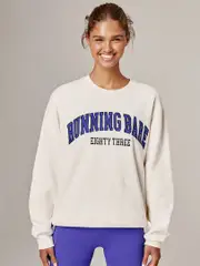 Womens Crew Neck Jumper. Running Bare Women Cropped Jumper.