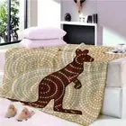Brown Kangaro Drops Light 3D Warm Plush Fleece Blanket Picnic Sofa Couch