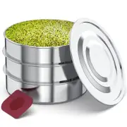 3-Tier Stainless Steel Seed Sprouter Kit for Broccoli Alfalfa Mung Beans