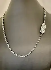 Hopi Sterling Silver Sun/Rain Cloud Pendant with Chain By Clifton Mowa 22"