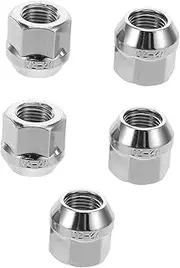 5pcs Tire Screws Tires Generic Car Nut Wheel Nut Rim Cover Wheel Lug Nuts Double Lug Threaded Nut Car Wheel Lug Nut Cover Replacement Wheel Lug Studs Stainless Steel Silver