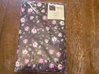 Twill TABLE RUNNER Cotton Marjorie Rose Pattern on Black w/ Tiny Paisley 19x60"