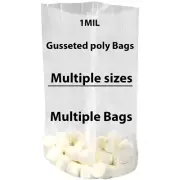 1Mil Expandable Gusseted Poly Bags Clear Polyethylene Multiple Sizes LDPE