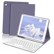 for iPad 9th Generation Case with Keyboard 10.2 Inch iPad 8th/7th /Air Purple