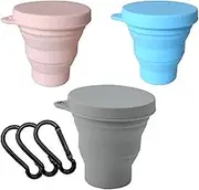3 pcs 180ml-200ML Wandering Cup,Travel Coffee Mug Folding Cup Mini Retractable Cup Silicone Portable Teacup Outdoor Travel Coffee Mug with Lid (Size : 180ml-200ml, Color : MIx-3PCS)
