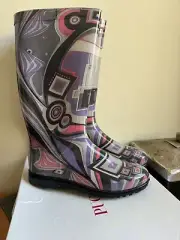 EMILIO PUCCI RAIN BOOTS KNEE HIGH SIZE 8 ITALY NEW