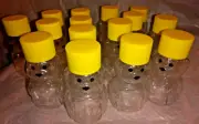 Honey Bear Plastic Bottles Yellow Cap 2 oz Lot of 15 Bears