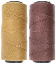 2 Knot It Waxed Polyester Cord 1mm Diameter 144M Spools (Almond, Pecan)