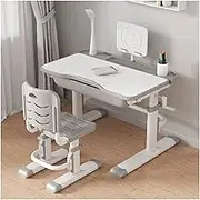Lift Kids Desk and Chair Set, with Painting Desktop, Lamp Reading ＆ Stand, Pen Slot Design, Chair Adjustment Design