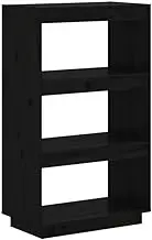 Bookcase Standing Shelf - Solid Pinewood Room Divider & Storage Cabinet, 60x35x103 cm, Black - Durable & Space-Saving for Small Spaces, Home Office, Living Room