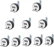 CLISPEED 10pcs Rotary Tongue Key Lock Double Lock Cylinder for File Cabinet and Drawer Security Combination Settings Easy Installation Durable Corrosion Design