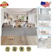 80-Inch Retractable Baby Gate - Extra Wide Gray Mesh Indoor/Outdoor Pet Barrier