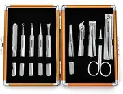 Nail Clippers Kit Tools Pedicure Kit White 5pc Professional Stainless Steel Manicure Set for Family Adult Children (Color : Gold)