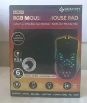 New RGB Color Changing Mouse & Mouse Pad 2-PACK GAMING SCHOOL WORK COMPUTERS