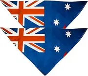 Dog Bandanas 2 Pack, Triangle Pet Scarf, Sheer Chiffon Fabric, Bandana for Small Medium Large Dogs and Cats, Australian Federal Flag