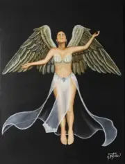 La Dama de Blanco - Pintura al óleo ORIGINAL