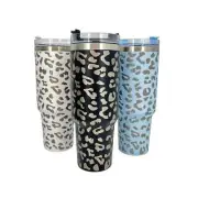 40 oz Tumbler Stainless Steel Double Wall Insulated with Handle and Straw