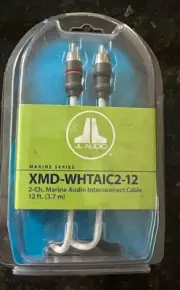 JL Audio Marine XMD-WHTAIC2-12 12ft 2-Channel RCA Interconnect Cable NEW