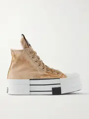 [Rick Owens] Rick Owens - + Converse Drkshdw Dbl Drkstar Canvas High-top Sneakers - Beige - US9 US 9 Neutrals