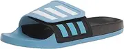 [adidas] Unisex Adilette Slide Sandal, Black/White/Light Blue, 13 US Men