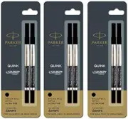 Parker Ultra Fine Navigator Roller Pen Combo Black Refills 6 (Pack of 3)