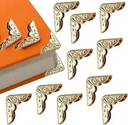 Metal Book Corner Protector Albums Scrapbook Book Guard Edge Cover Folder File Corner Protectors Menus Corner Protectors Edge Guard Corner Decorative Protector Cover, 100Pcs (Gold, One Size)