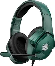 YOTMS Gaming Headset PS4 Headset, H4 PS5 Headset with 7.1 Surround Sound, Gaming Over Ear Headphones with Noise Cancellation, Flexible Microphone for PC, PS4/PS5, Switch (Green)