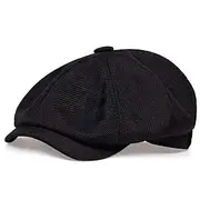 Men's Flat Cap Ascot Hat Newsboy Hat Black Brown Polyester Fashion Casual Street Daily Plain Breathable