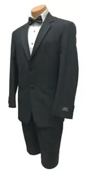 New Men's Black Bagir Collection Tuxedo Jacket with Pants Wedding Mason 40R 34W